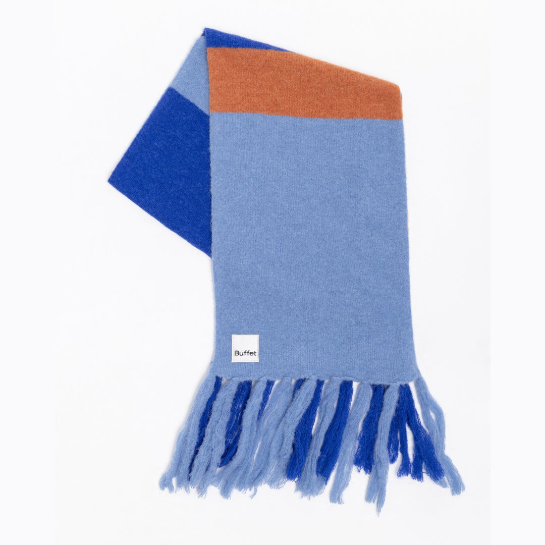 ALPACA SCARF MAXI - Schal aus Wolle - Colorblock Blue | Buffet Clothing