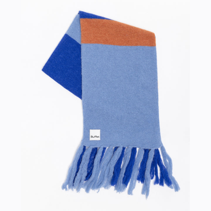 ALPACA SCARF MAXI - Schal aus Wolle - Colorblock Blue | Buffet Clothing