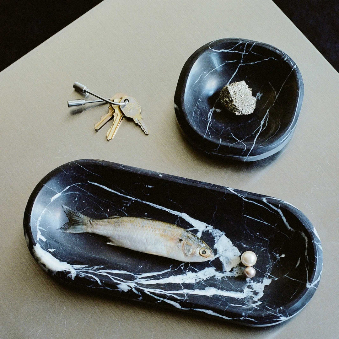 FACET BOWL - Ablage - Große Schale aus schwarzem Marquina Marmor - 31 cm | Craighill