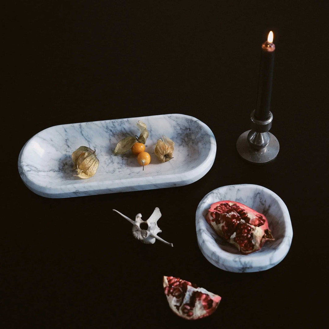 FACET BOWL - Ablage - Große Schale aus weissem Carrara Marmor - 31 cm | Craighill