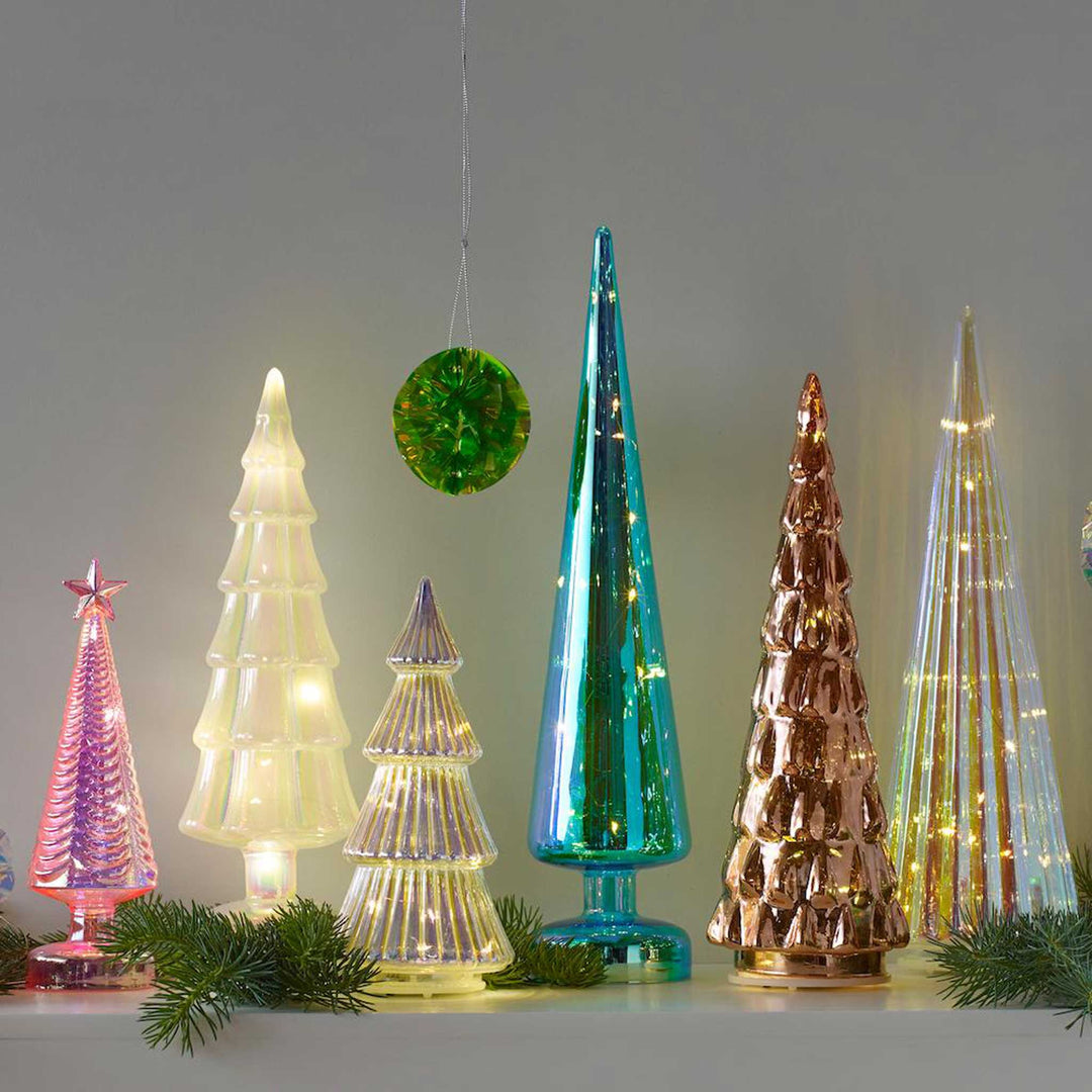 TIERED - Glas-Tannenbaum mit LED Beleuchtung - 22 cm hoch