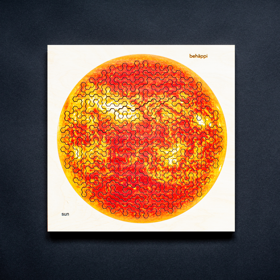 SUN | Extraordinary Wooden IQ PUZZLES | Planetary Series | Level Hard | Behäppi