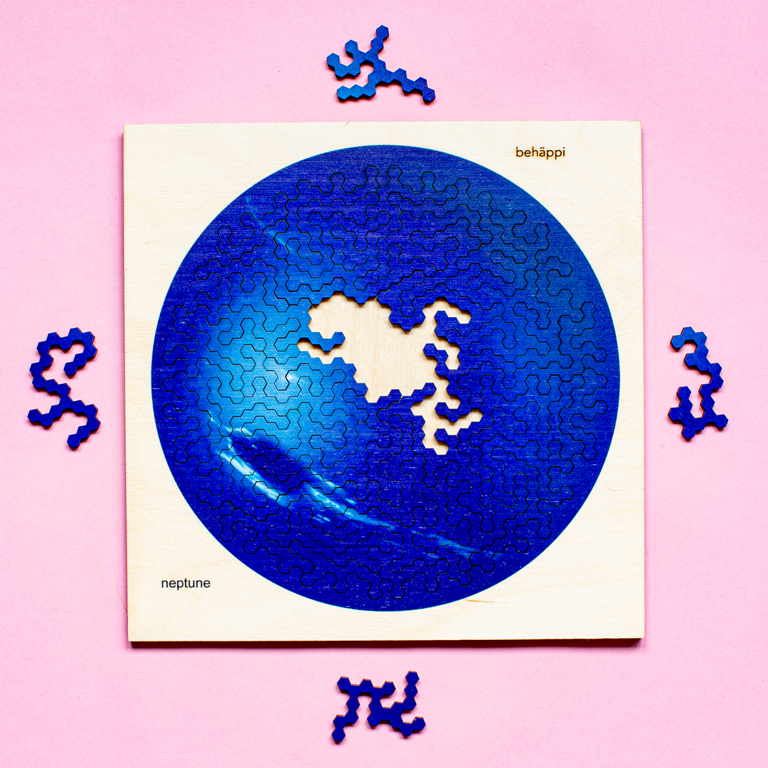 NEPTUN | Extraordinary Wooden IQ PUZZLES | Planetary Series | Level Hard | Behäppi