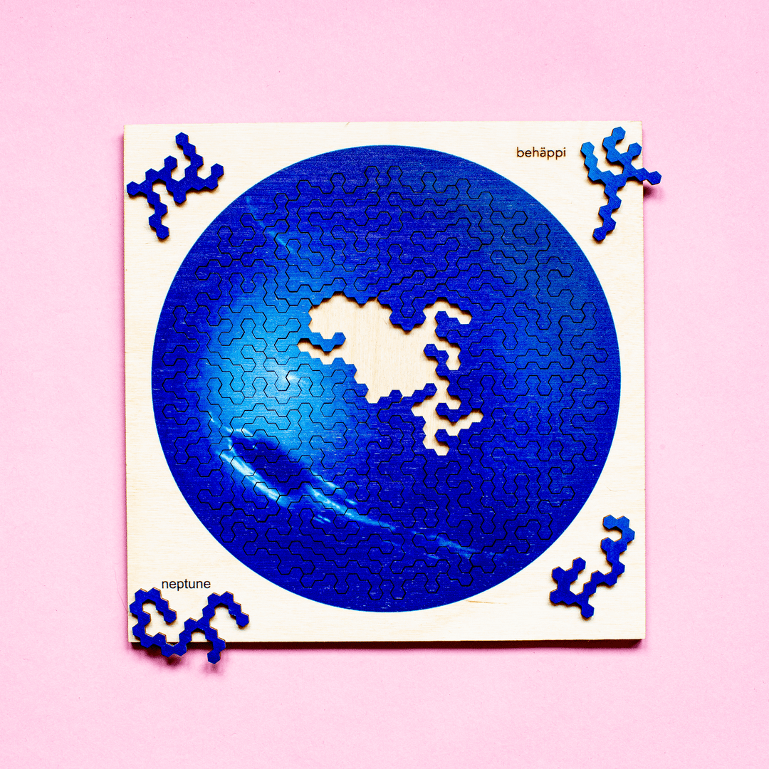 NEPTUN | Extraordinary Wooden IQ PUZZLES | Planetary Series | Level Hard | Behäppi
