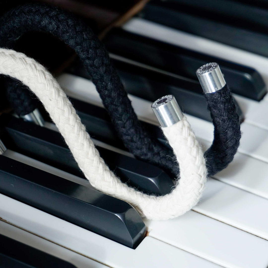 ROPE HOOK Cotton | Schwarze Textil-S-KLEIDERHAKEN aus Baumwoll-Seil | 5er Set | Peppermint Products