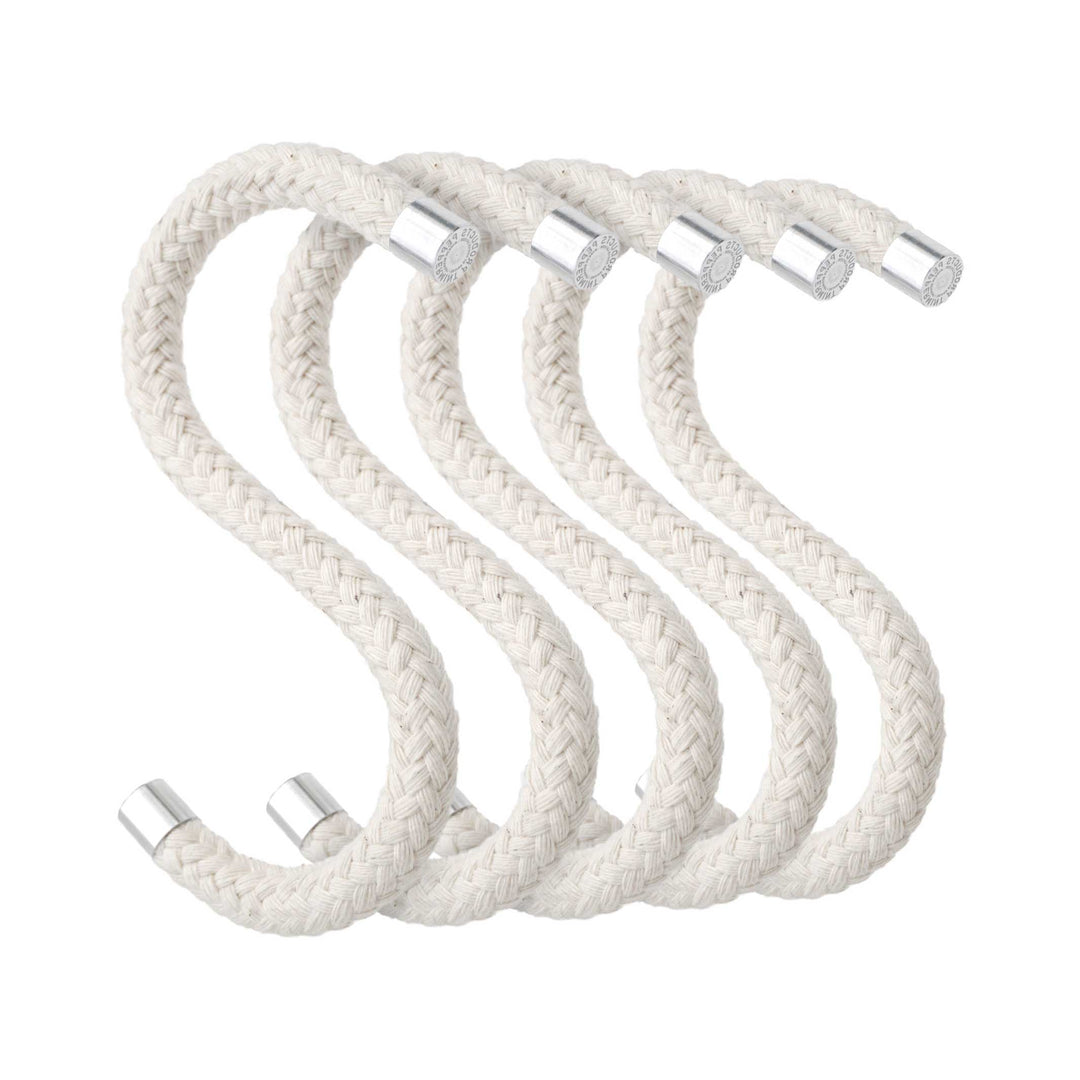ROPE HOOK Cotton | Naturfarbene Textil-S-KLEIDERHAKEN aus Seil | 5er Set | Peppermint Products