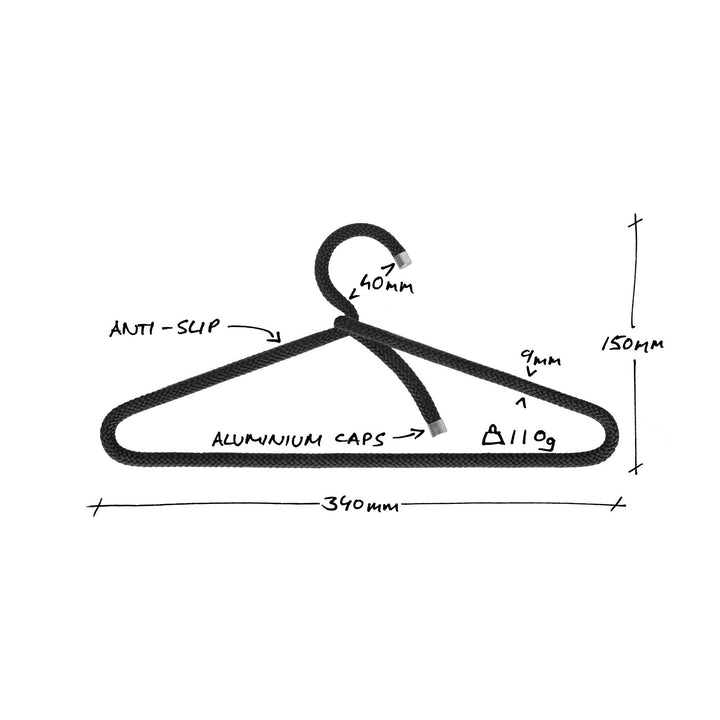 KIDS ROPE HANGER | Kinder-Textil-Kleiderbügel aus Seil | 3er Set | Peppermint Products
