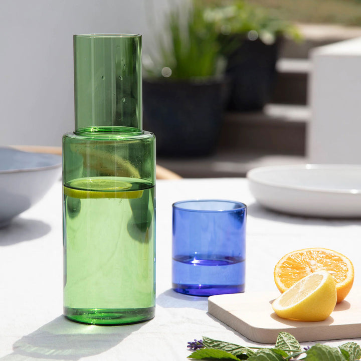 DUO TONE | dual color GLASS CARAFE SET | Block Design