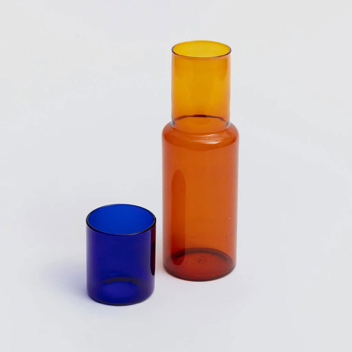 DUO TONE | dual color GLASS CARAFE SET | Block Design