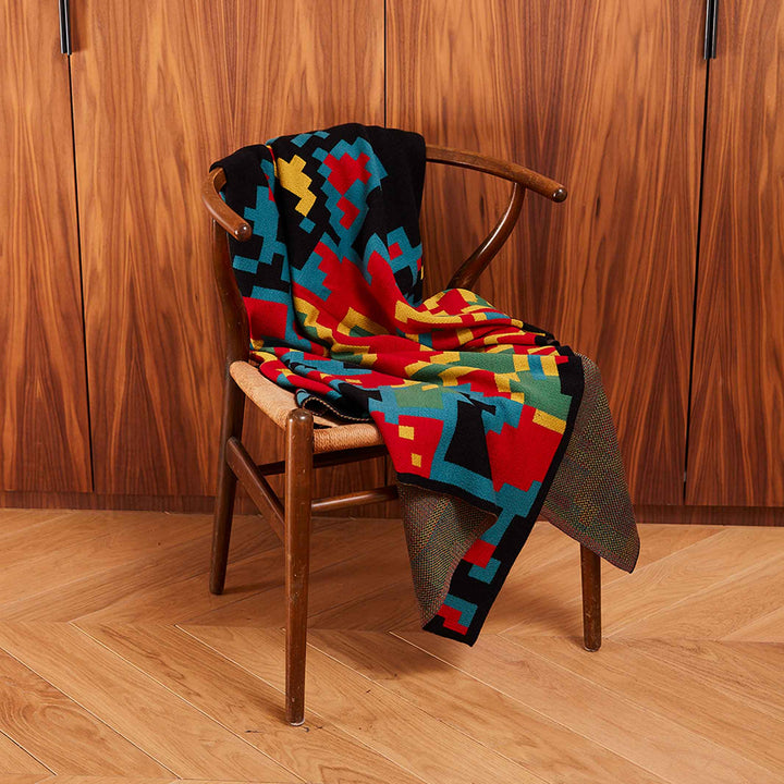 DIGITAL SUNRISE | THROW | 185x140 cm | Merino Wool & Silk | Cristian Zuzunaga