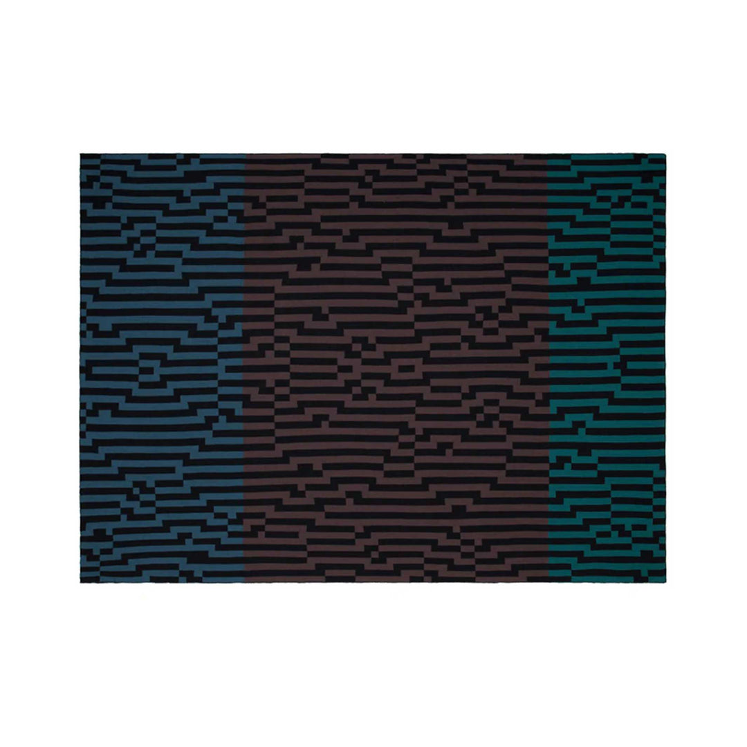 BITMAP ZOOM OUT 1 | blue, brown & mint THROW | 180x140 cm | 100% Merino Wool | Cristian Zuzunaga