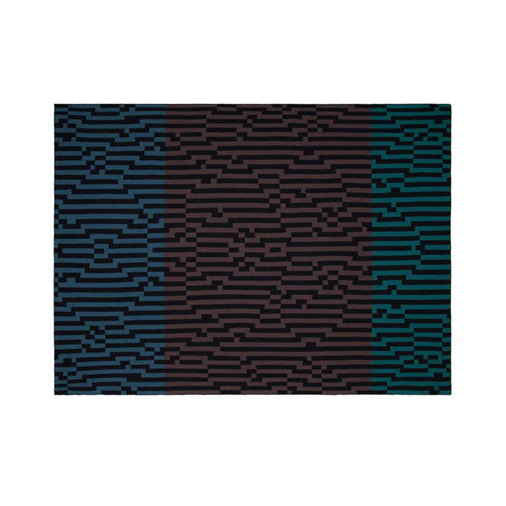 BITMAP ZOOM OUT 1 | blue, brown & mint THROW | 180x140 cm | 100% Merino Wool | Cristian Zuzunaga