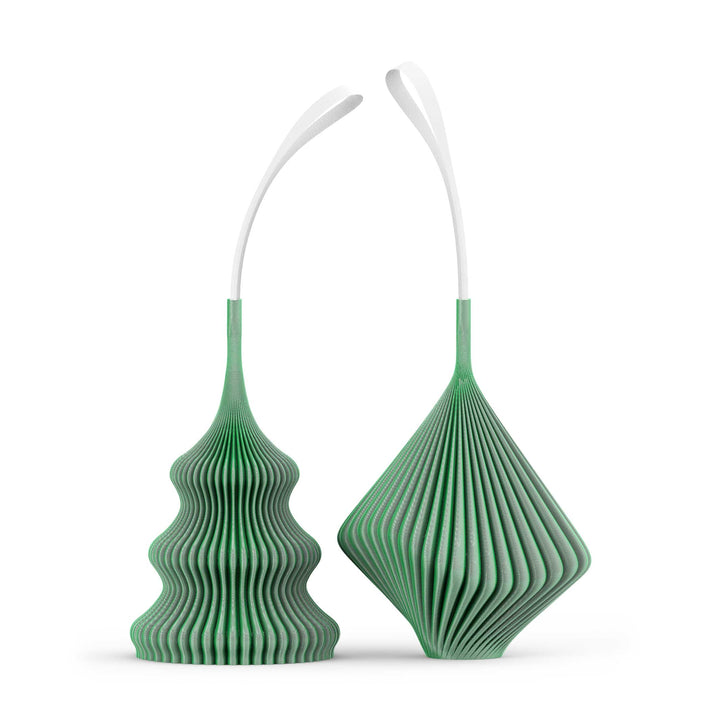 ZAYL & BLOZ Peppermint Green - 3D printed CHRISTMAS TREE ORNAMENTS - Set of 2 | Sheyn