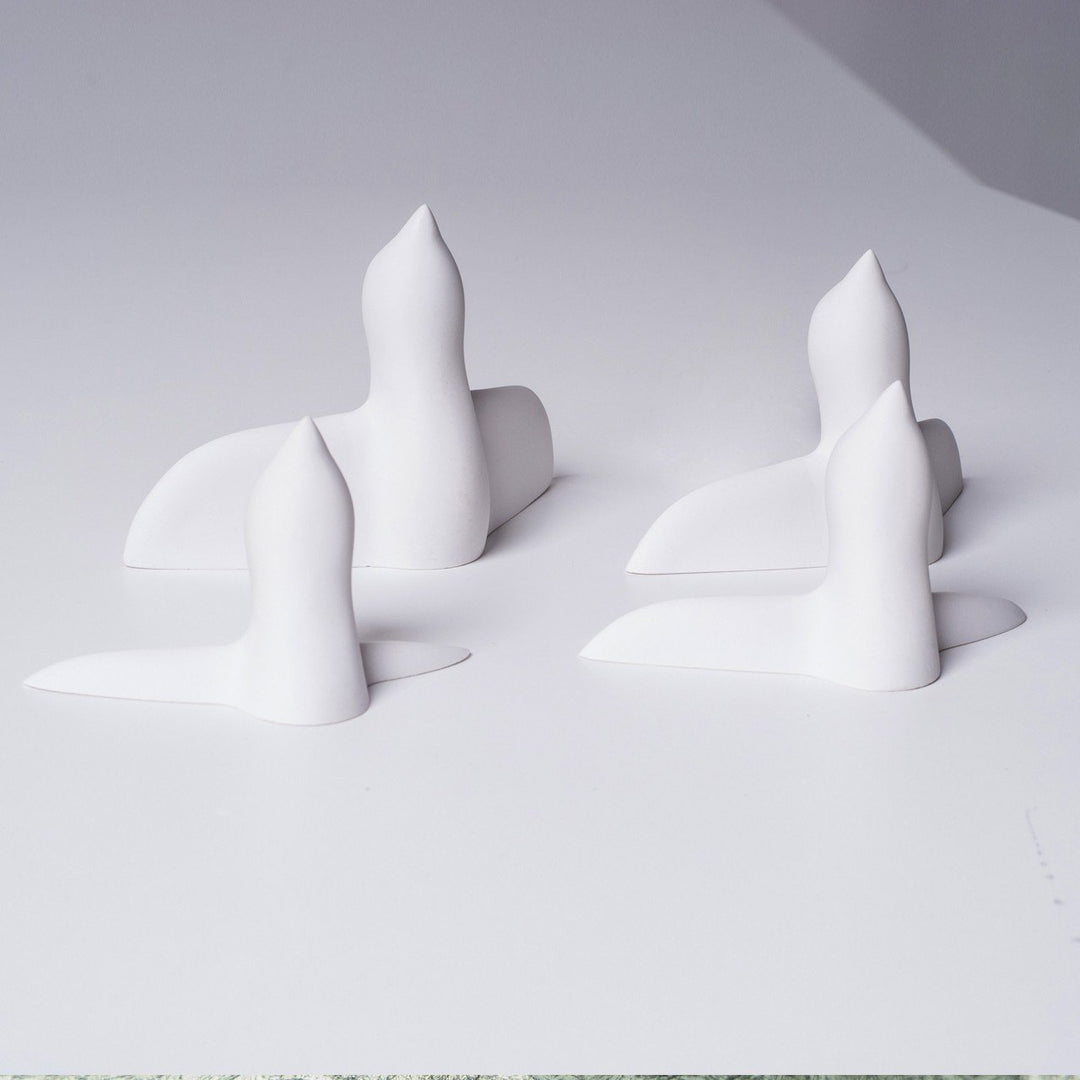 WEISSER DEKO VOGELSCHWARM – Dekovögel - 4er Set | Formpoet