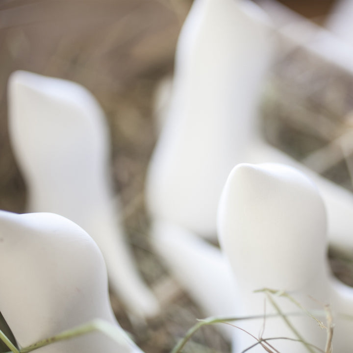 WEISSER DEKO VOGELSCHWARM – Dekovögel - 4er Set | Formpoet