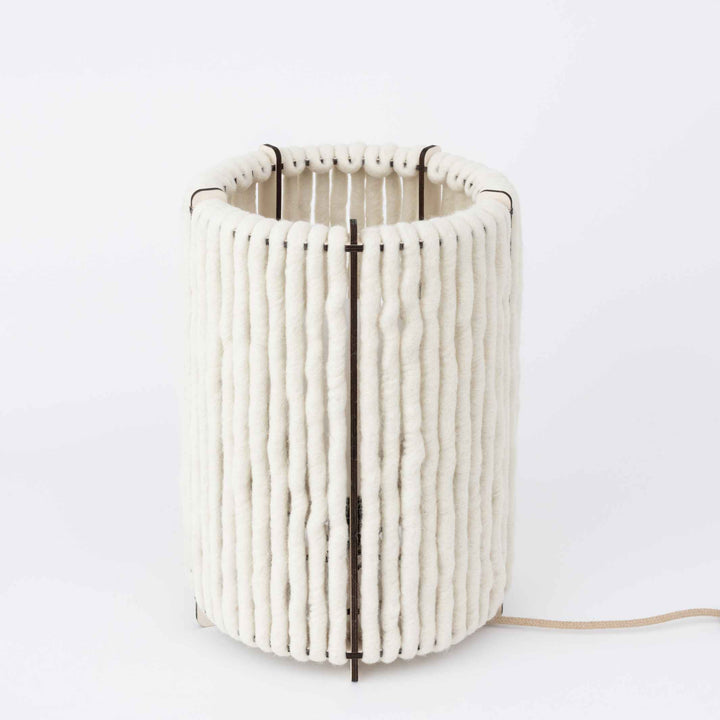 WOOL-ALMUT 6020 - floor light - made of wool & wood - zylinder | ALMUT von Wildheim