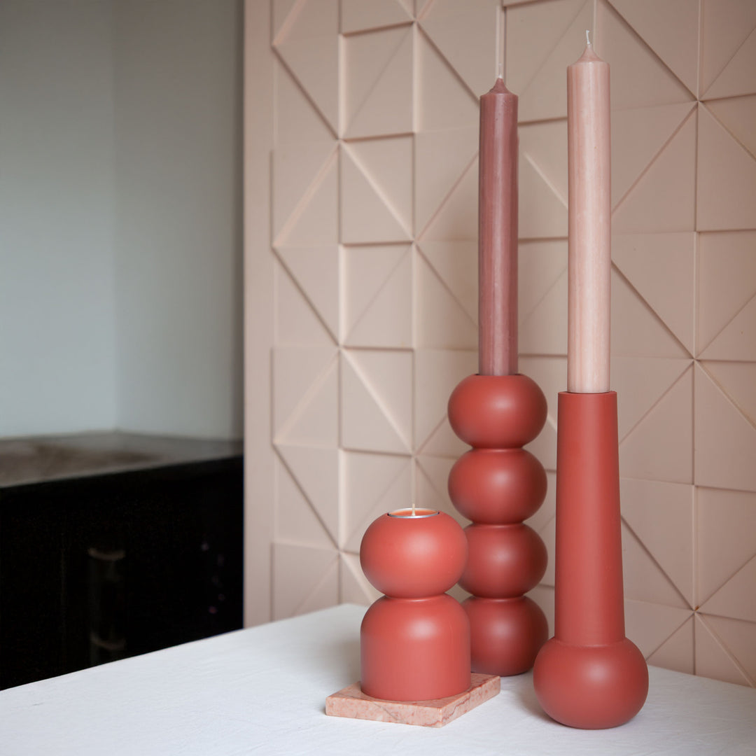 CONE LOW - Holz-Kerzenhalter 25 cm hoch | Lemon Lily