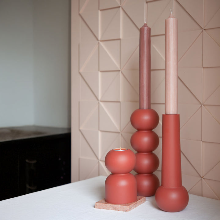 CONE LOW - Holz-Kerzenhalter 25 cm hoch | Lemon Lily