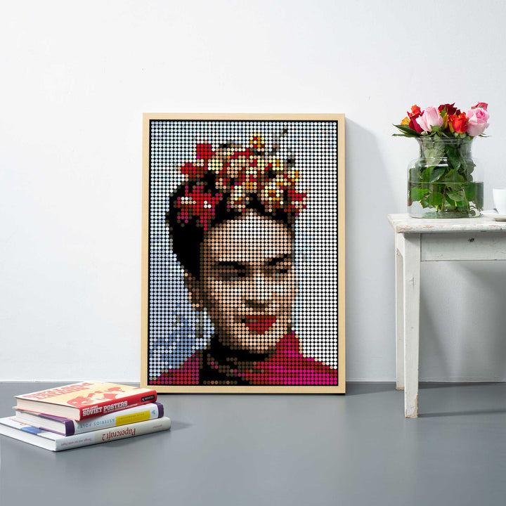 FRIDA PIXELART - glue by numbers with stickers - 50x70 cm | dot on