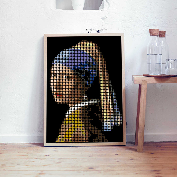 VERMEER PIXELART - glue by numbers with stickers - 50x70 cm | dot on