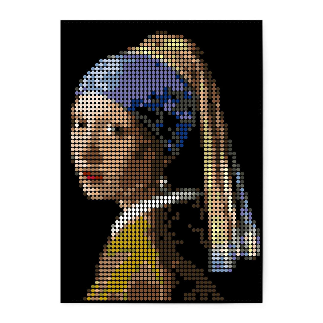 VERMEER PIXELART - glue by numbers with stickers - 50x70 cm | dot on