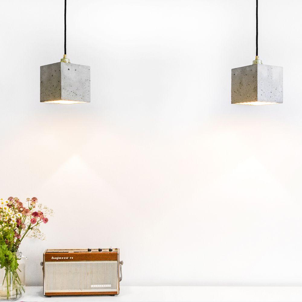 B1 - concrete pendant light - square | GANTlights