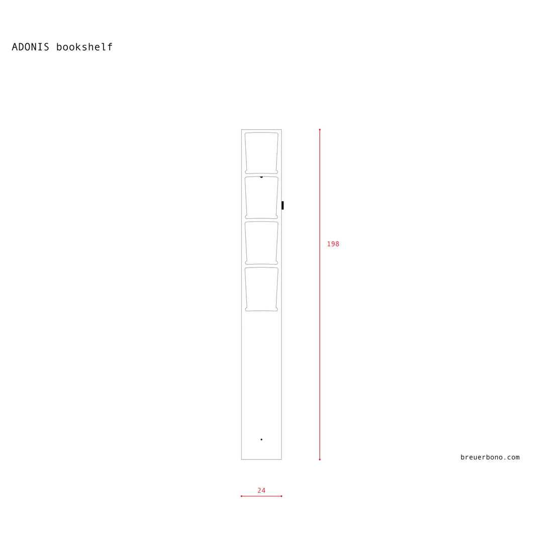 ADONIS - vertikales Bücherbrett - schwarz | BREUER & BONO