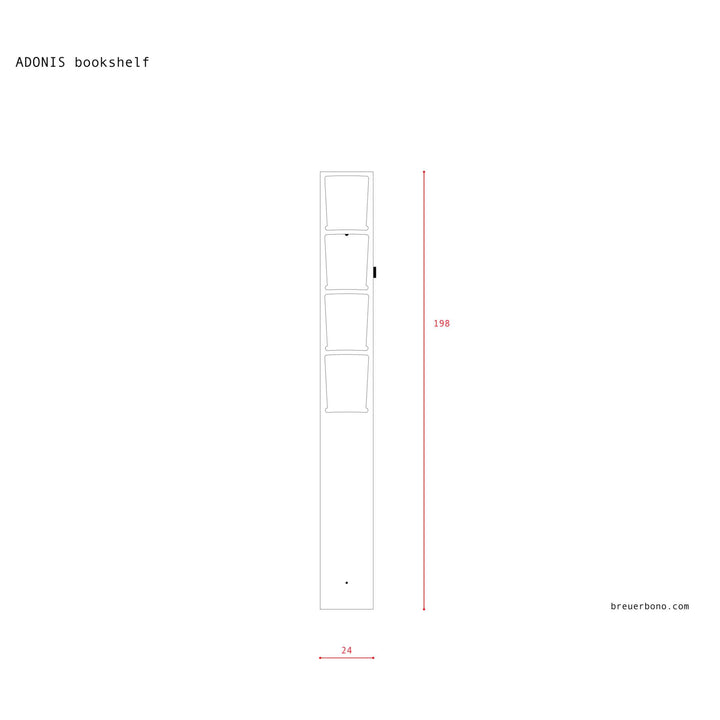 ADONIS - vertikales Bücherbrett - schwarz | BREUER & BONO