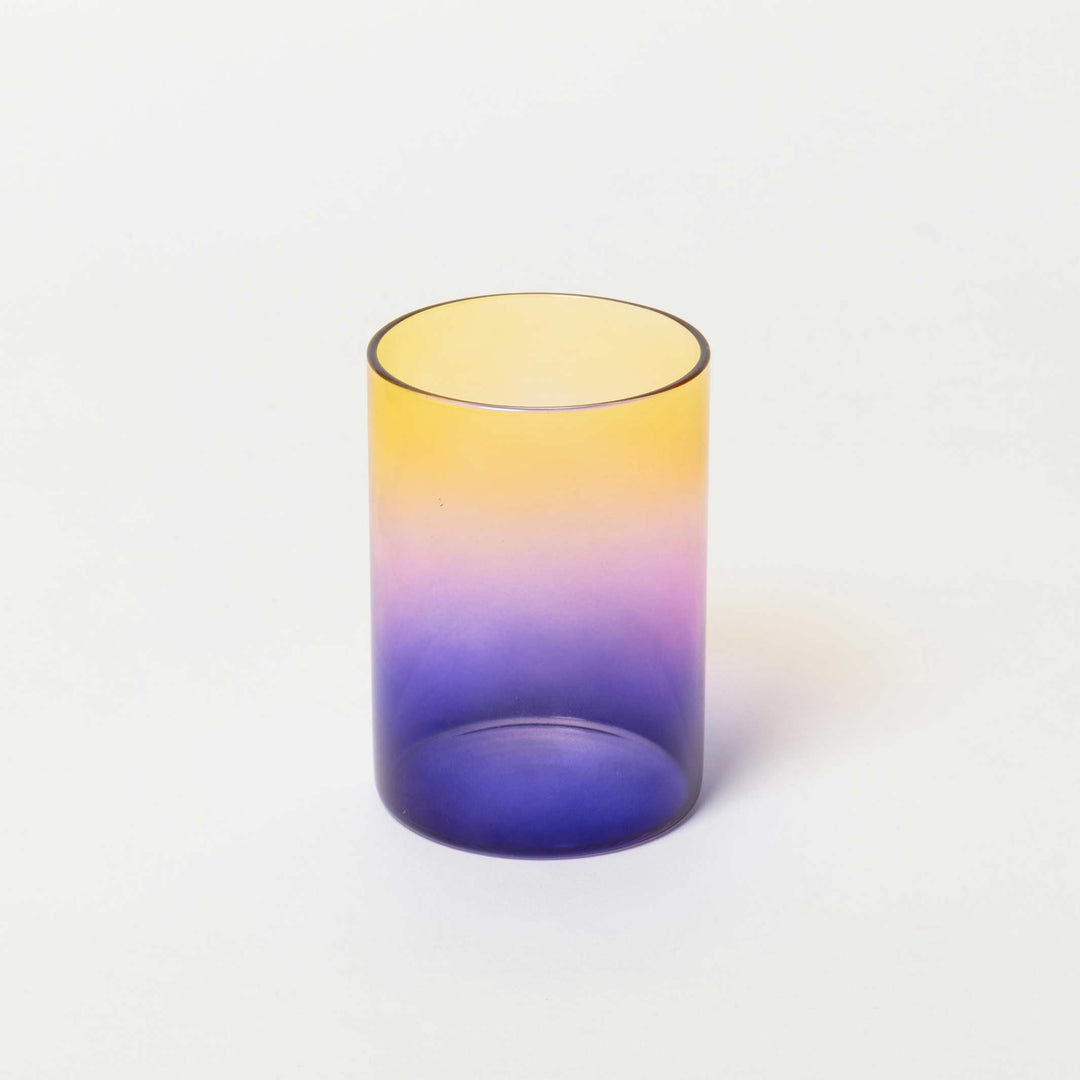 GRADIENT GLASSES  THREE TONE - Drinking Glasses Blue, Pink & Yellow - Set of 2 | Block Design