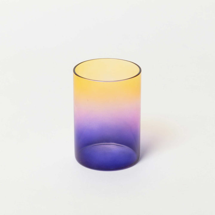 GRADIENT GLASSES  THREE TONE - Drinking Glasses Blue, Pink & Yellow - Set of 2 | Block Design