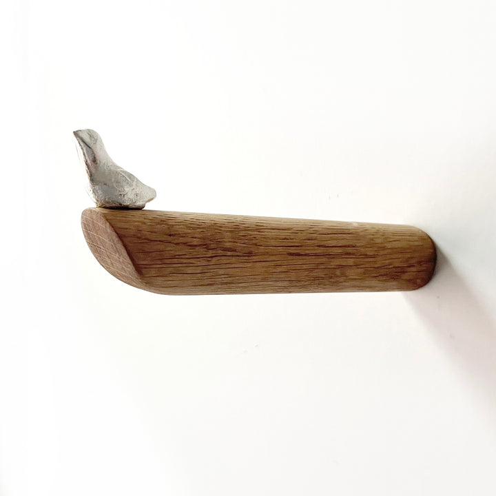 BIRD - coat hooks made of wood & pewter - set of 3 | Formpoet