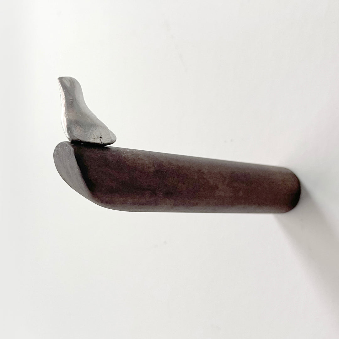 BIRD - coat hooks made of wood & pewter - set of 3 | Formpoet