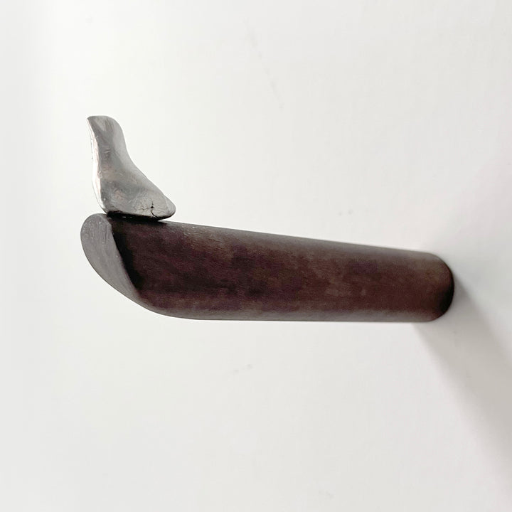 BIRD - coat hooks made of wood & pewter - set of 3 | Formpoet