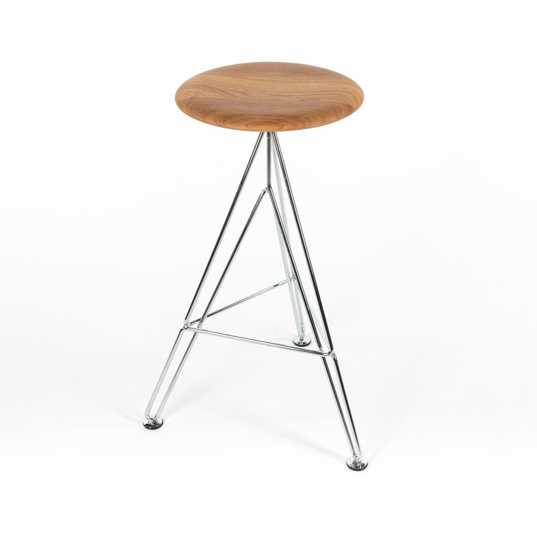 SISMAN 63 - filigree bar stool - chrome / oak | Moebel Compagnie