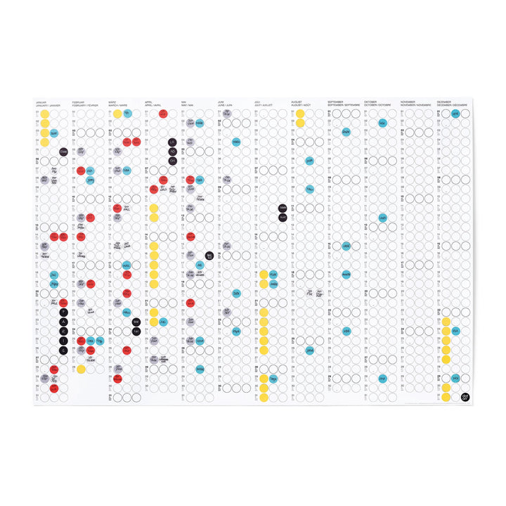 CLASSIC RAINBOW - Jahresplaner - Querformat | dot on