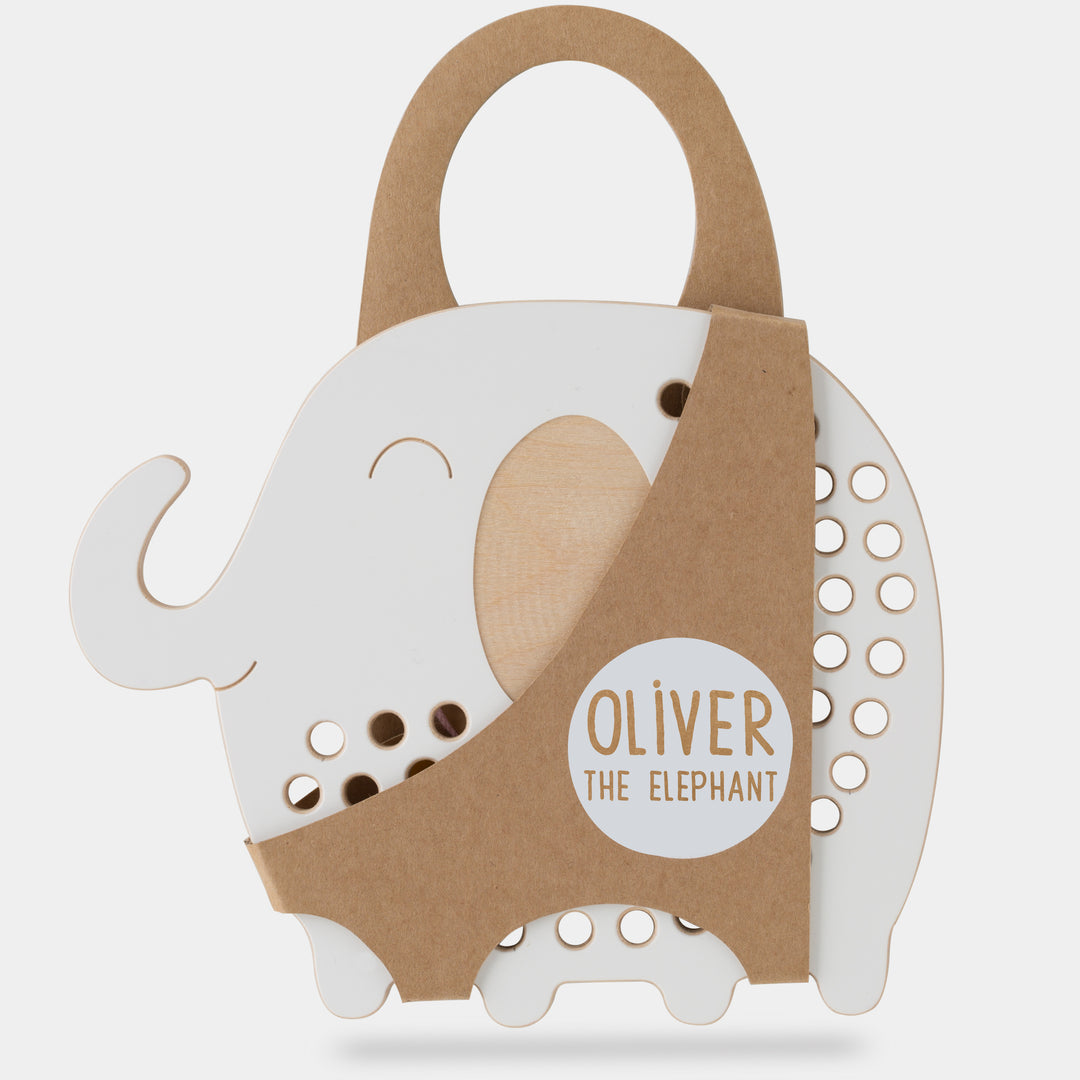 OLIVER THE ELEPHANT - wooden lacing toy - Montessori | milin
