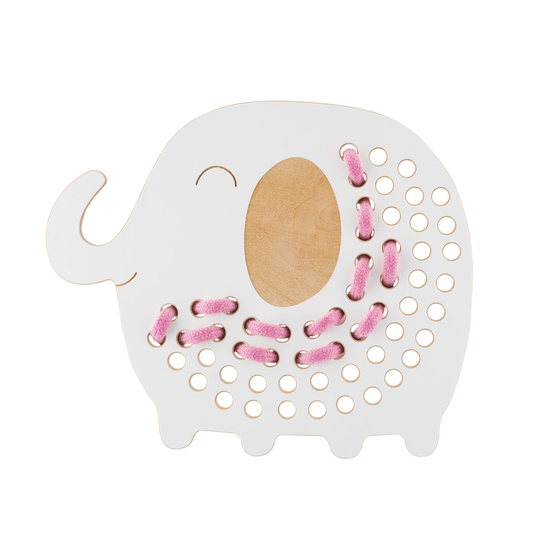 OLIVER THE ELEPHANT - wooden lacing toy - Montessori | milin