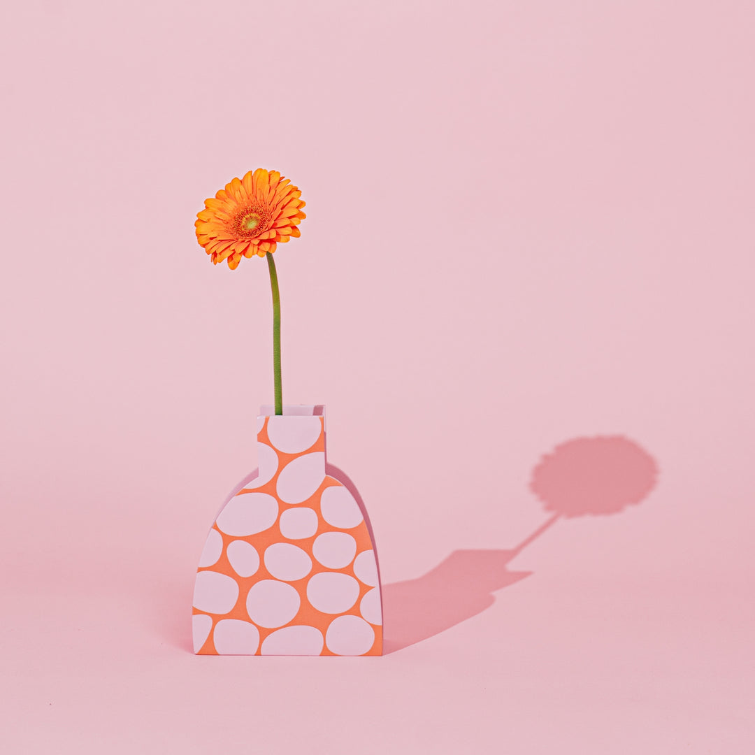 PINK STONES - wooden vase - with glass insert | milin