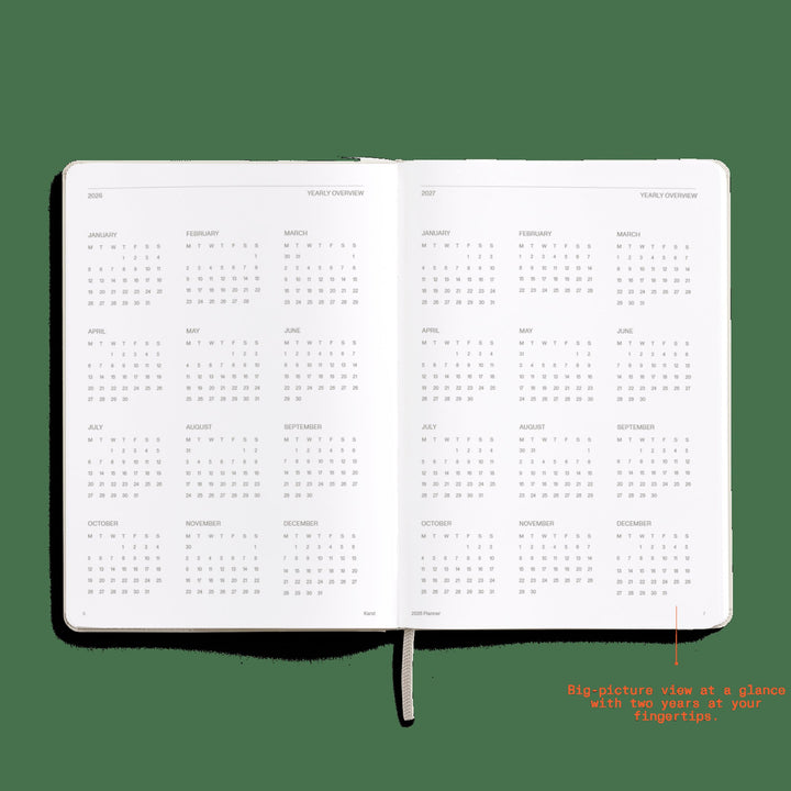 DAILY PLANNER 2026 LATTE - zweiteiliges Tagesplaner & Kalender Set - Hardcover A5 | KarstGoods