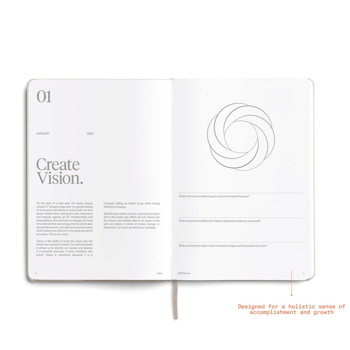 DAILY PLANNER 2026 LATTE - zweiteiliges Tagesplaner & Kalender Set - Hardcover A5 | KarstGoods