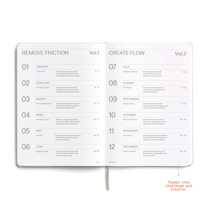 DAILY PLANNER 2026 LATTE - zweiteiliges Tagesplaner & Kalender Set - Hardcover A5 | KarstGoods