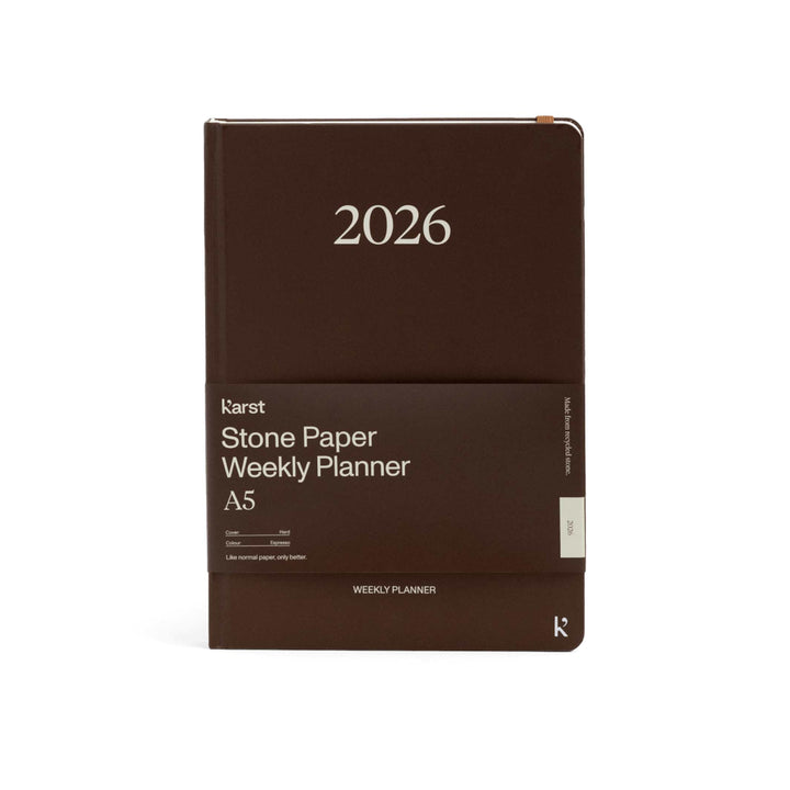 WEEKLY PLANNER 2026 ESPRESSO - Wochenplaner & Kalender - Hardcover A5 | KarstGoods