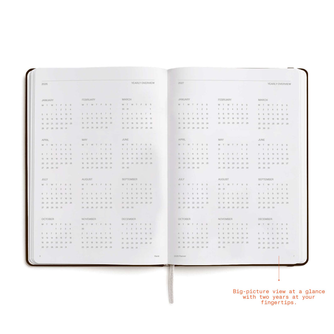 WEEKLY PLANNER 2026 ESPRESSO - Wochenplaner & Kalender - Hardcover A5 | KarstGoods
