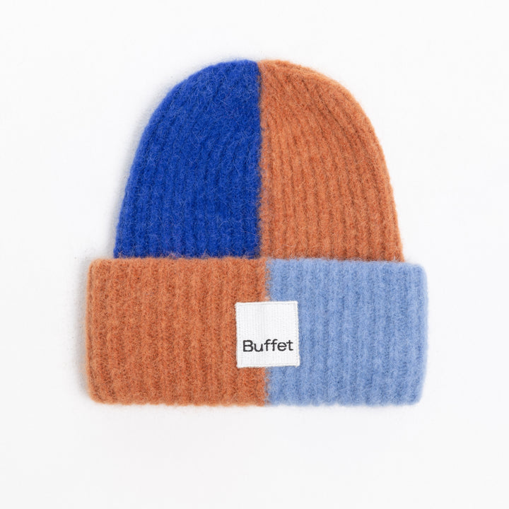 CHUNKY ALPACA MÜTZE - Beanie - Colorblock Blue | Buffet Clothing