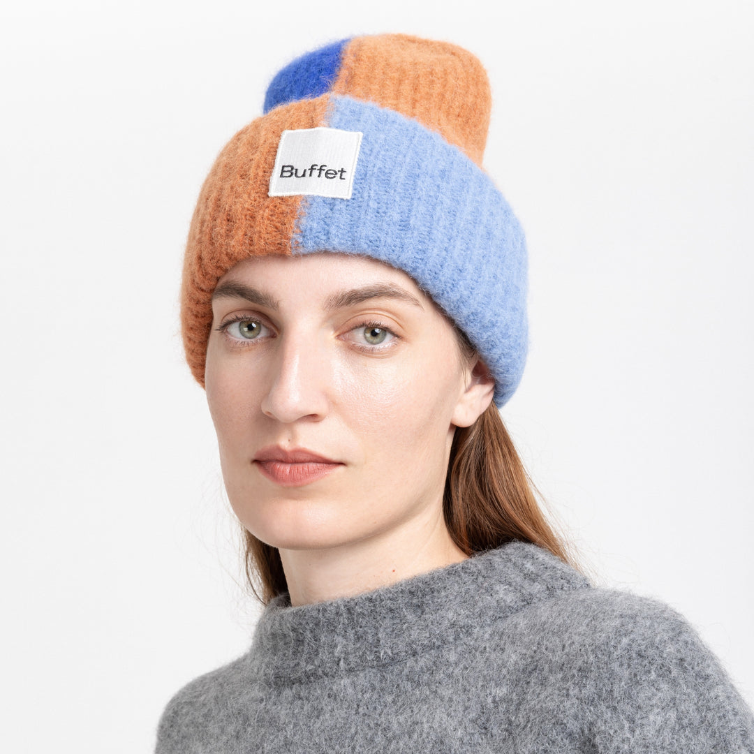 CHUNKY ALPACA MÜTZE - Beanie - Colorblock Blue | Buffet Clothing