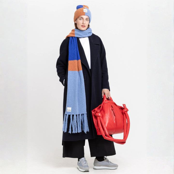 ALPACA SCARF MAXI - Schal aus Wolle - Colorblock Blue | Buffet Clothing