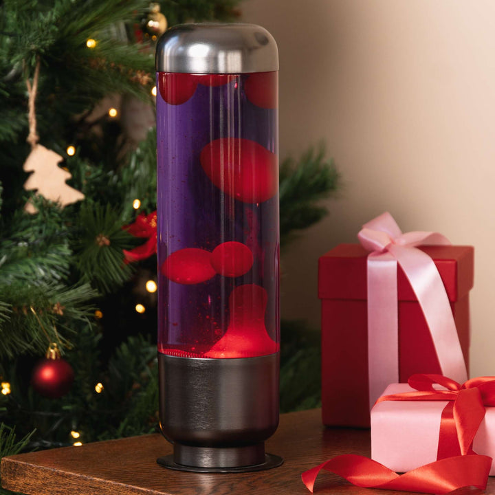 Lavalampe Capsule – Rot-Lila · Aluminium · 35 cm | Balvi