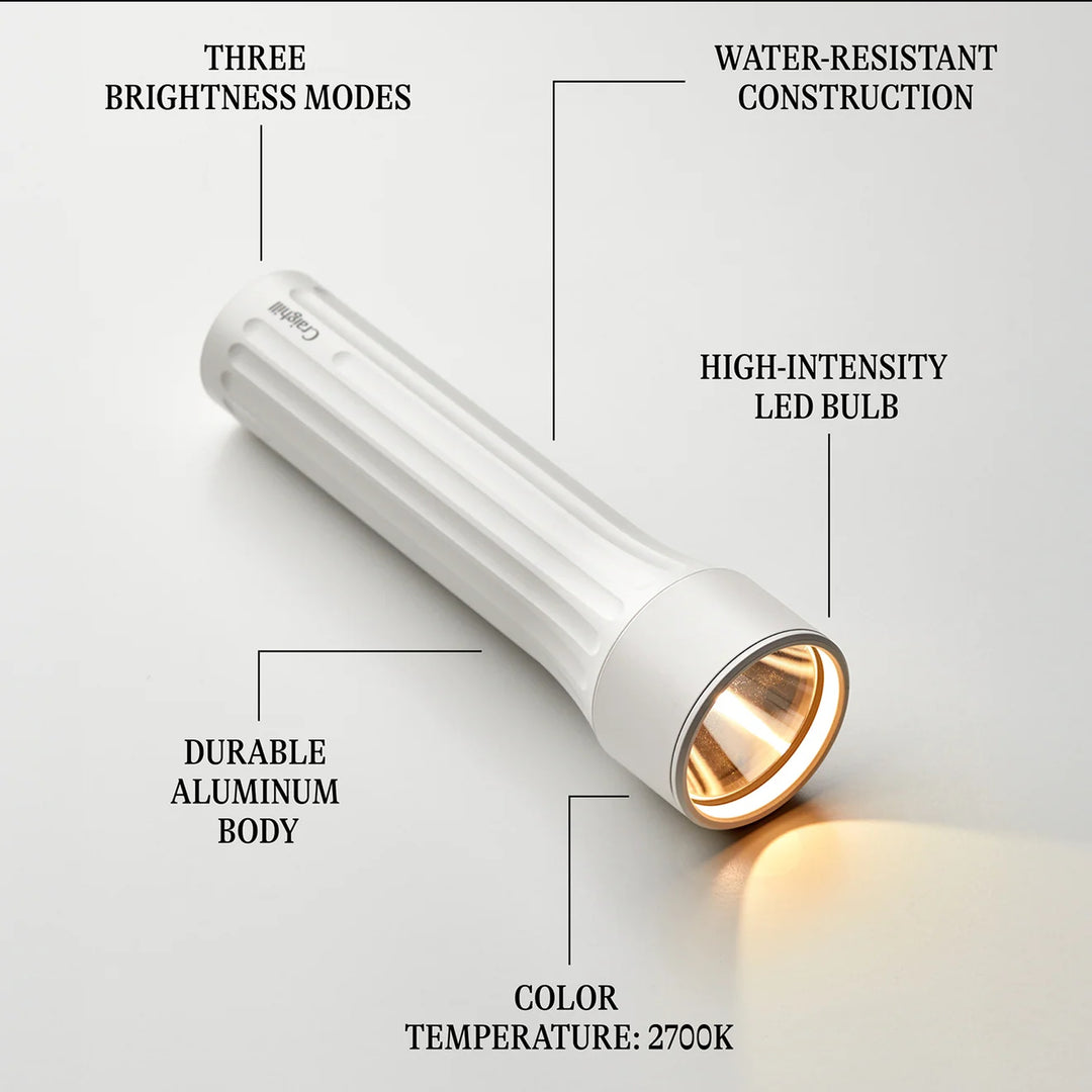 TEMPLE FLASHLIGHT - Silberne Taschenlampe | Craighill