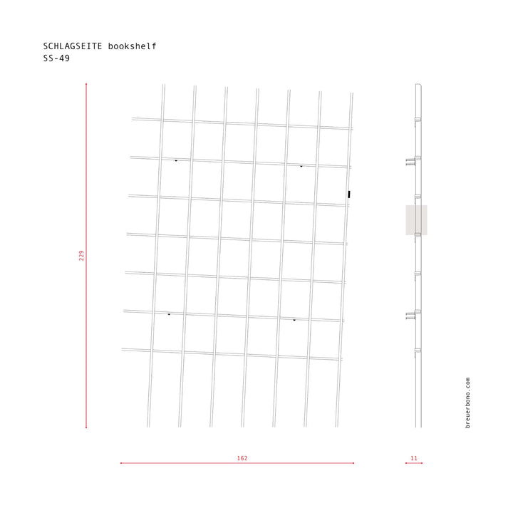 SCHLAGSEITE - bookshelf with inclination | BREUER & BONO