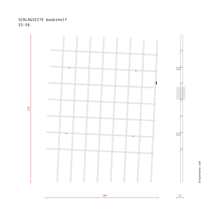 SCHLAGSEITE - bookshelf with inclination | BREUER & BONO